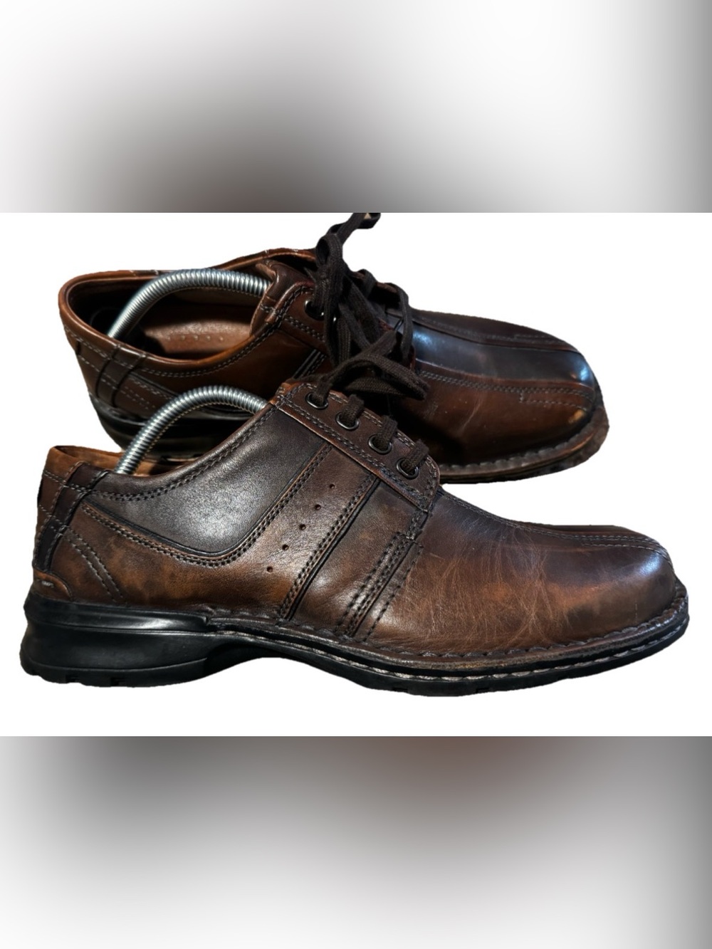 Clarks Touareg Mens 10 M Brown Leather Comfort Oxford Business Casual Rugged